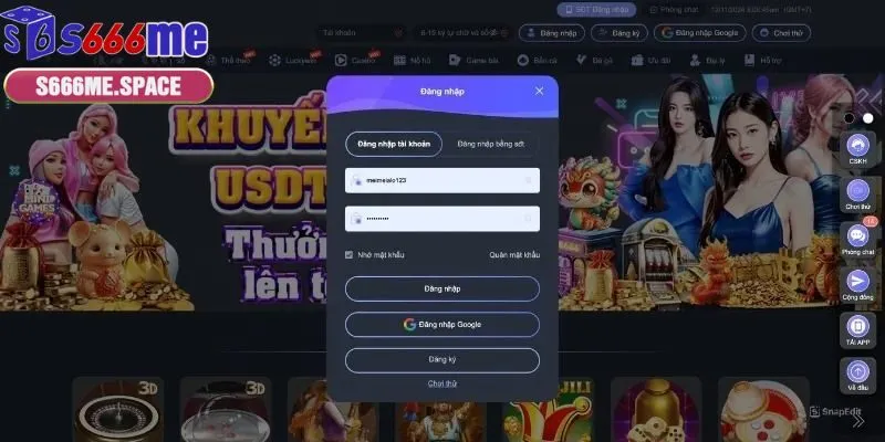 Quy trình đăng nhập nhà cái S666 cực đơn giản 